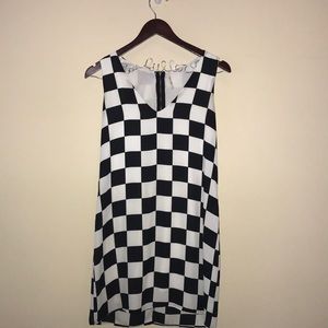 Black and white checkered dress